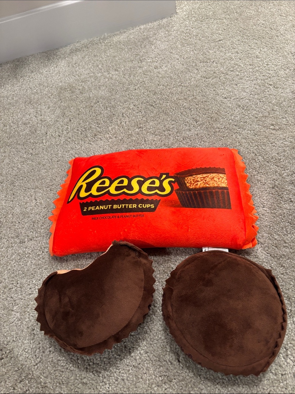 iscream reese’s peanut butter cups plush pillow.